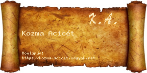 Kozma Acicét névjegykártya